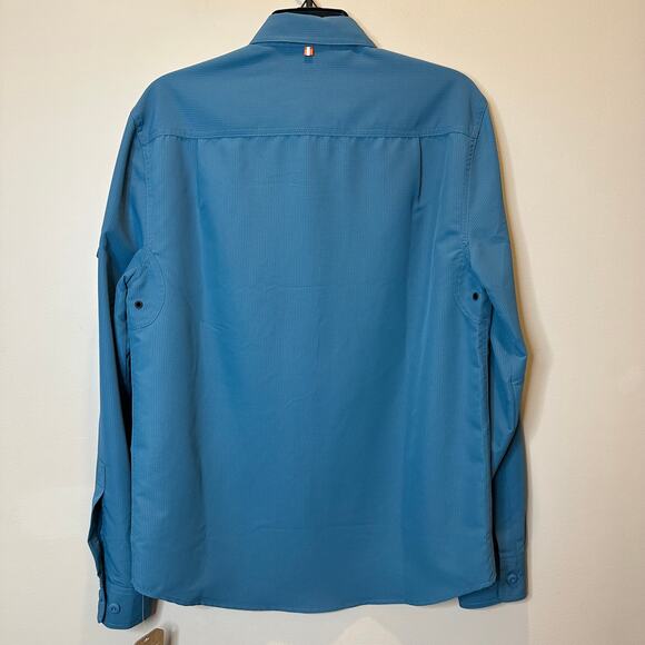 NWT American Outdoorsman Regular Fit Button Down Shirt Mens Small UPF Dusk Blue - Picture 2 of 12